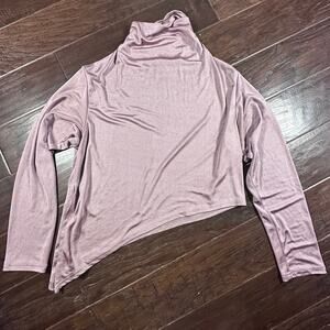 Zara Lavender / Mauve Asymmetrical Mock Turtleneck Blouse Size Medium